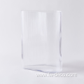 Vertical Pattern hydroponic Decorative Glass Vase